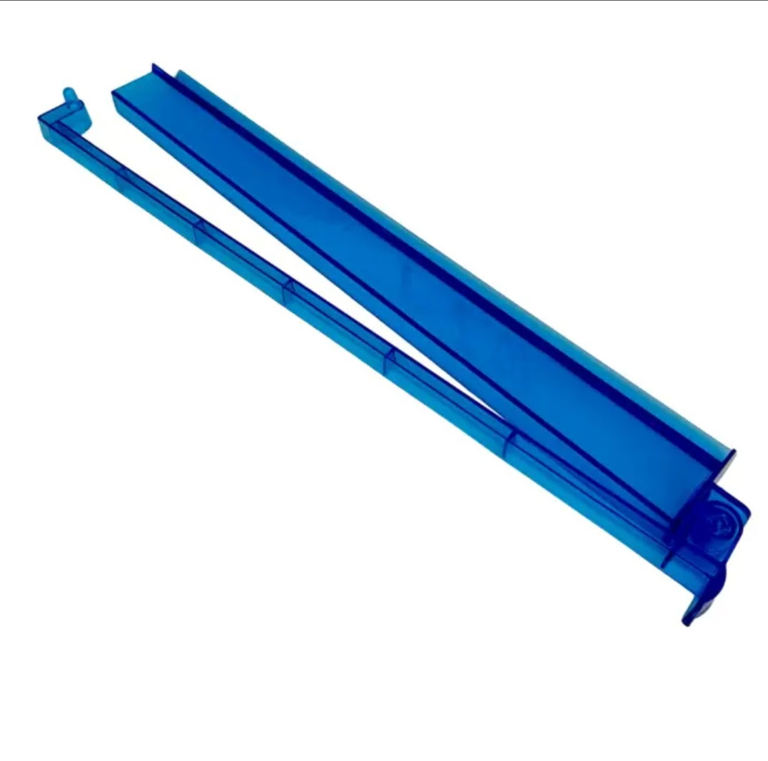 Transparent cobalt blue Mahjong rack with matching pusher